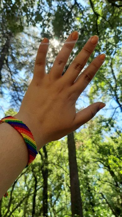 Arco iris handmade pulseira