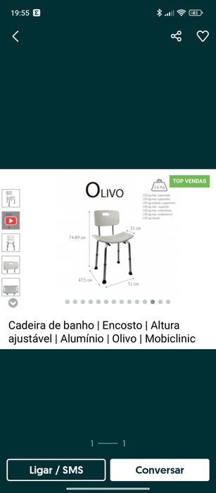 cadeira nova ortopédica dois em um ( pode ser só banco é só retirar o