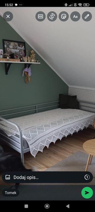 Łóżko IKEA stalowa rama.