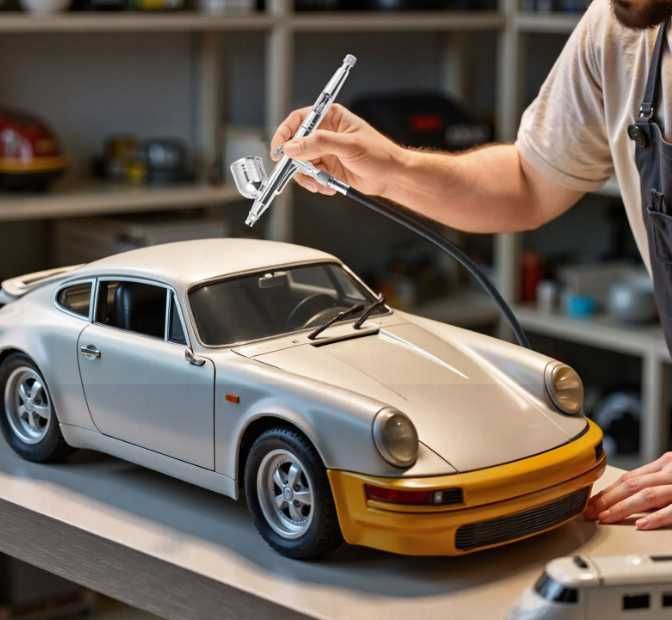 Aerograf + kompresor tc-80 3x pistolet 24 farby zestaw diy