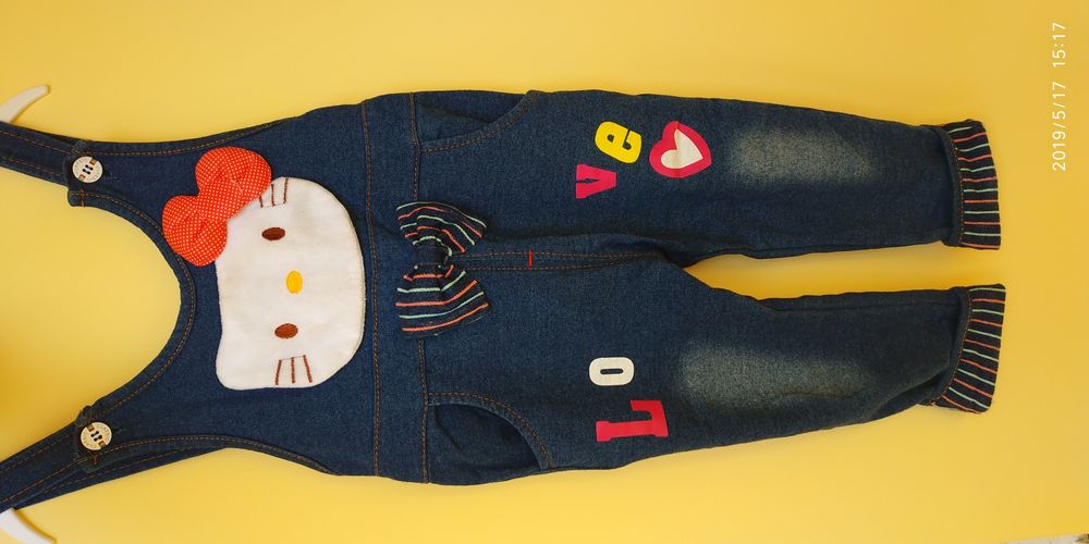 Джинсы на 1-2 года. Джинсовый комбенизон. На рост 75-90 см.