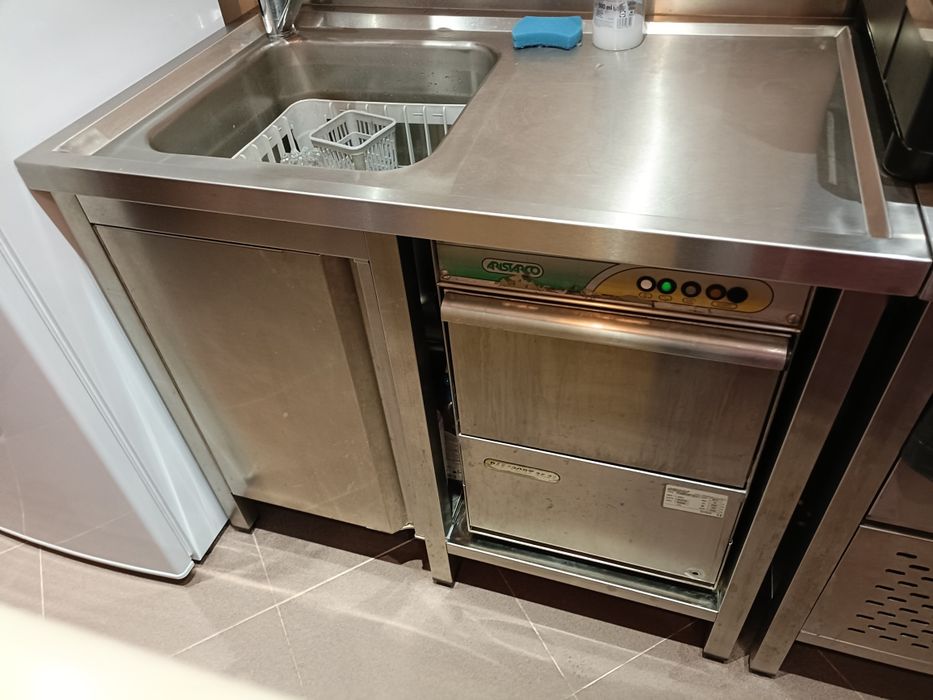 Bancada inox com cuba