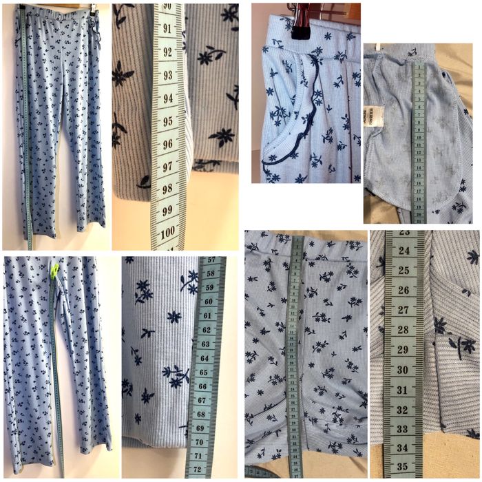 spodnie domowe Infinity Woman błękitne granatowe kwiatki, rozmiar S/М