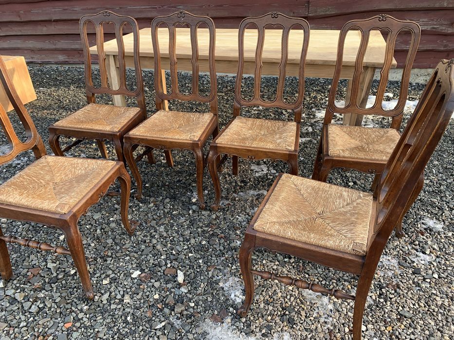 Krzesła dębowe Ludwik trawa morska