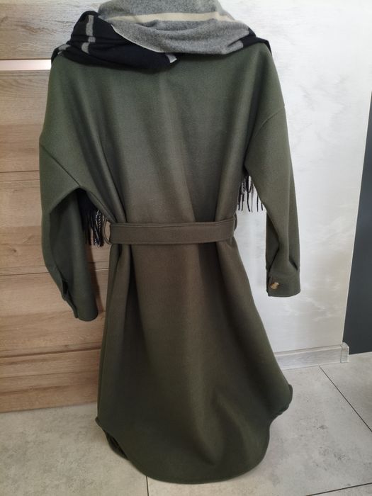 Jak nowy płaszczyk rozS/M  Khaki+  nowy szal Ochnik