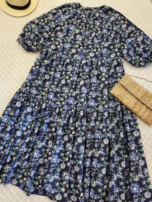 Натуральное ярусное миди платье  М&S р. 20