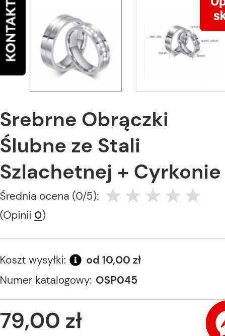 Obrączki stal nierdzewna