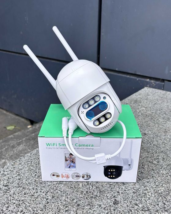 Гібридна IP WiFi камера відеонагляду icsee 8Мп з якісним зумом A20W