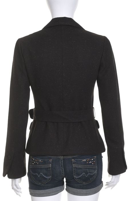 H&M ciepły brązowy żakiet w melanżu r. 36