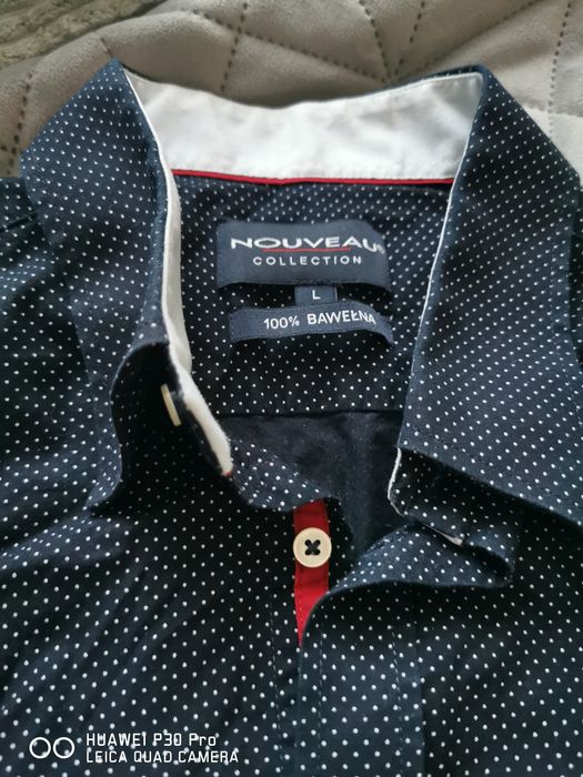 Męska koszula granatowa, L
