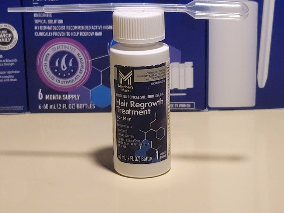 1x Frasco Minoxidil 5% Member’s Mark Líquido (1 Mês) + Pipeta 1ml – O "Gémeo" do Kirkland