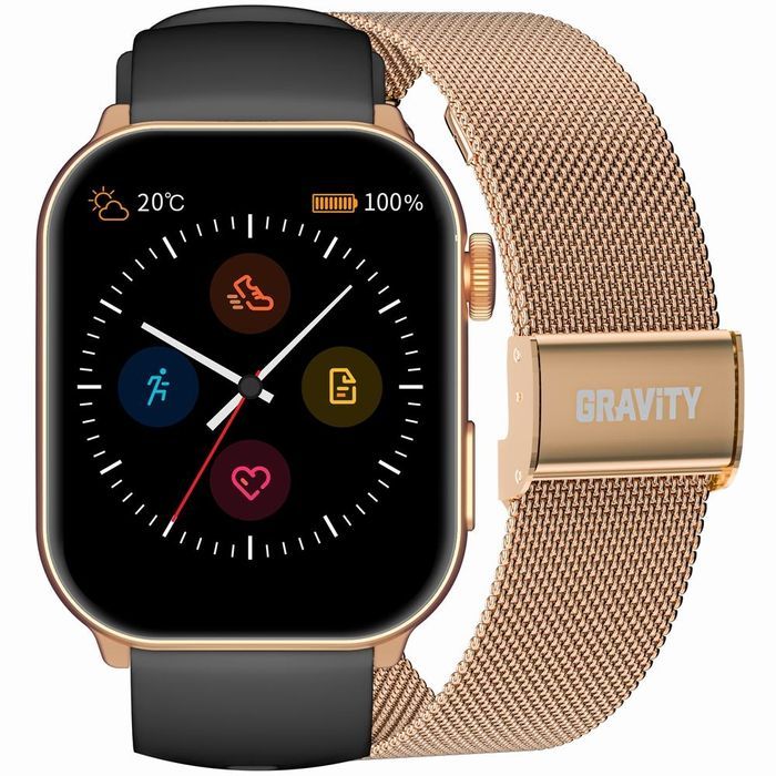 Smartwatch Damski GRAVITY GT28-5 Pasek + Bransoleta złoto Czarny