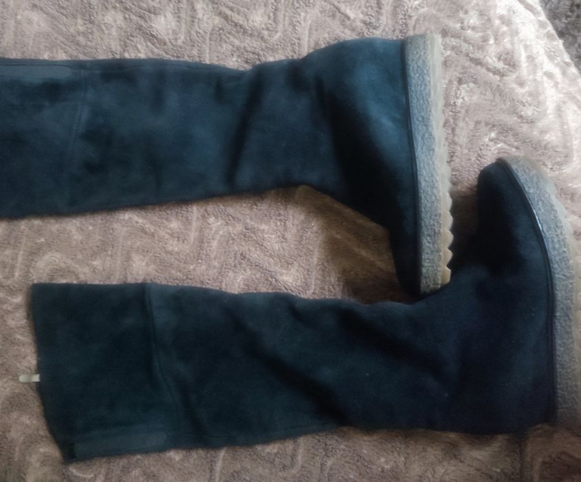 Сапоги женские замшевые