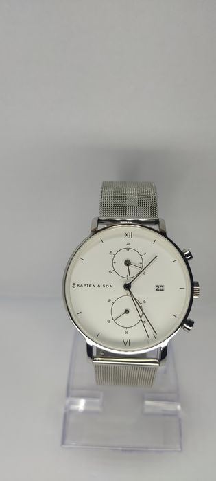 *29*Kapten & Son Zegarek analogowy 'Chrono Small Silver Mesh'