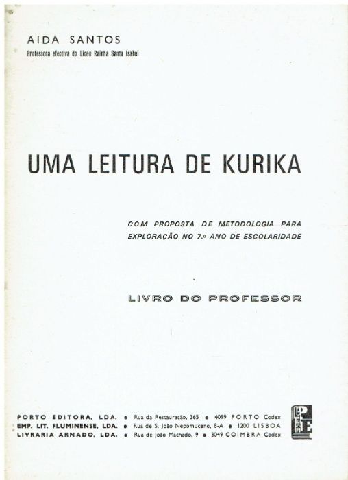 0304

Uma Leitura de Kurika
de Aida Santos