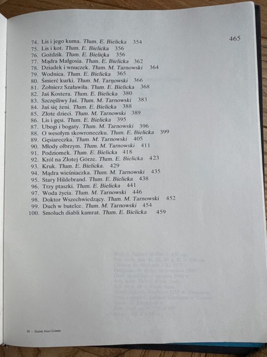 Książka baśnie braci Grimm z 1982