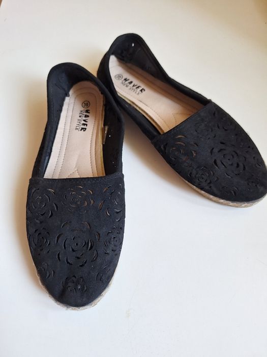 Czarne espadryle 39