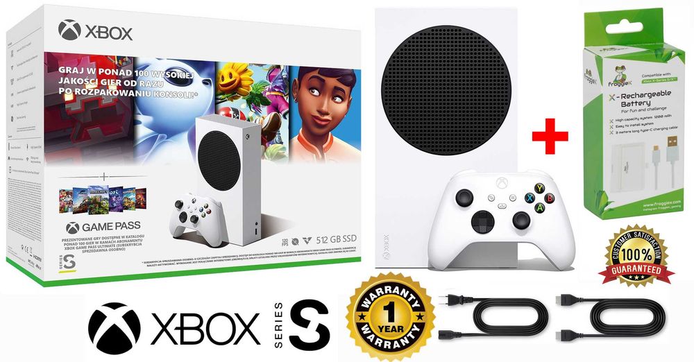 Xbox Series S 512GB SSD + pad + NOWY play charge + hdmi + ROK gwarancj