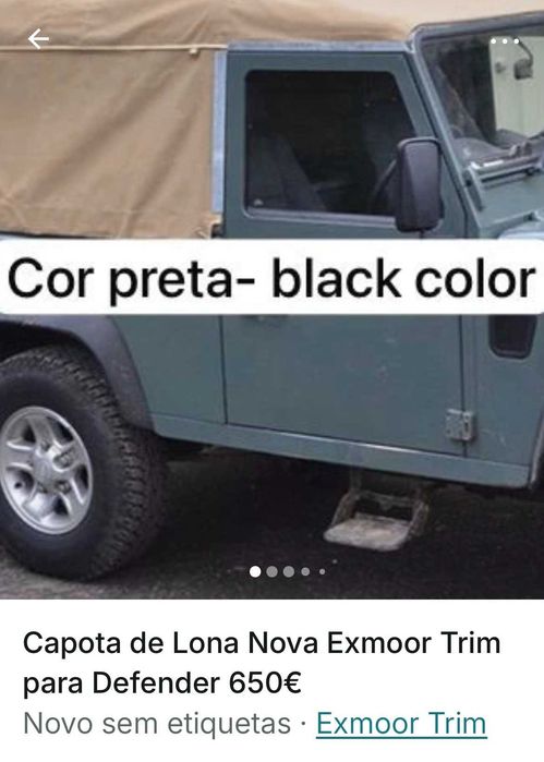 Capota de Lona da marca Exmoor Trim para Defender- NOVA A ESTREAR
