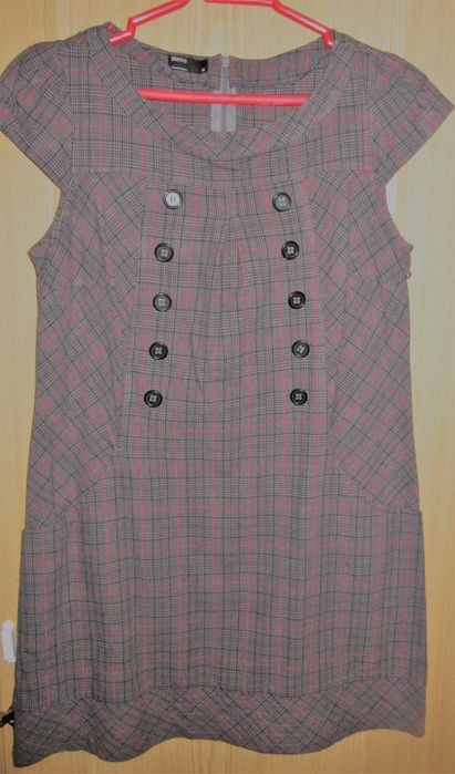 Vestido curto xadrez "Blanco" - M/38