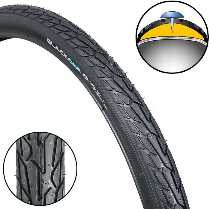 Black opona rowerowa 28x1,6 700x40C 42-622 wkładka antyprzebicie 30tpi