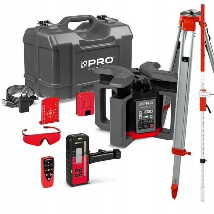Niwelator rotacyjny PRO TYXER-R2 700m PRO L-1322 ZESTAW ZE STATYWEM i ŁATĄ