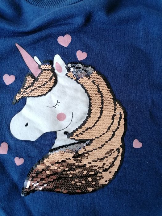 Bluza z cekinami jednorożec dla dziewczynki sinsay 122