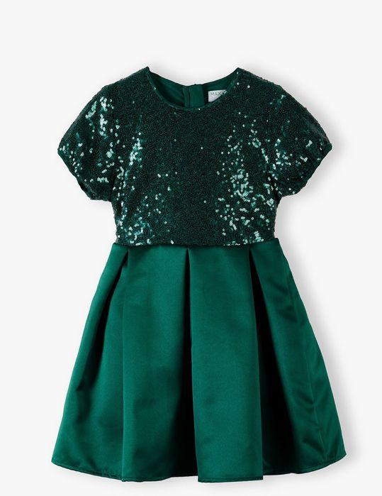 Elegancka sukienka dziewczęca z cekinową górą