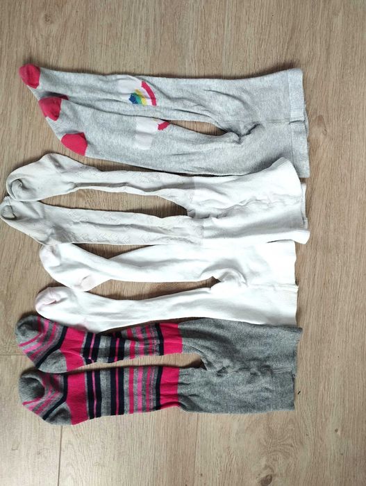 rajstopy zestaw r 1/6 mcy r 56/62/68 białe