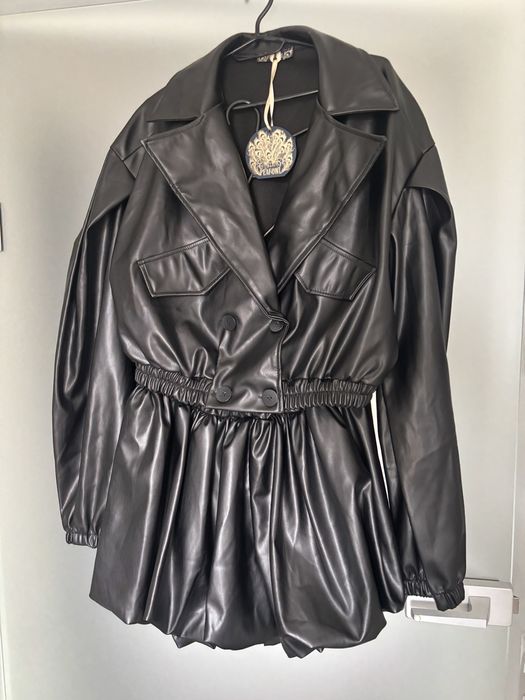 Komplet szorto spódniczka marynarka kurtka eko skóra