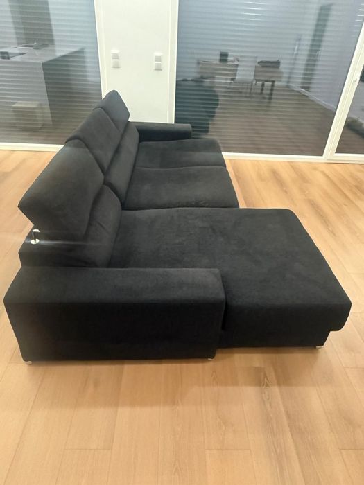 Sofá chaise lounge preto
