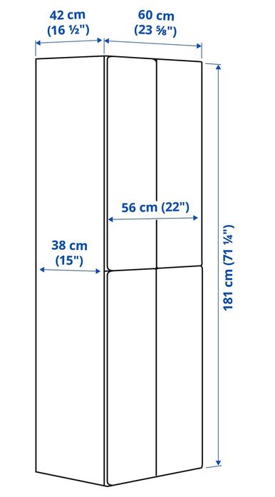 Гардероб, біла береза, з 2 вішалками для одягу