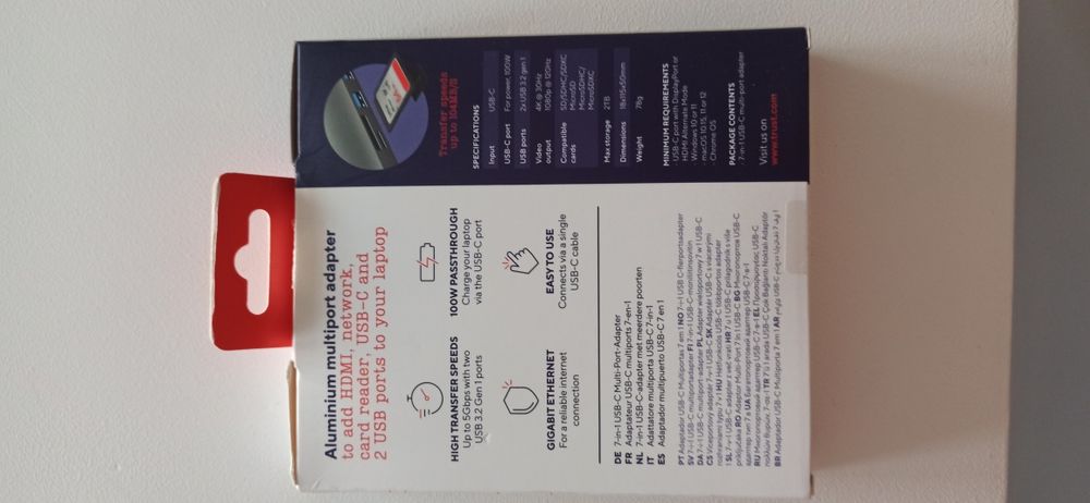 Adapter USB-C 7w1 wieloportowy