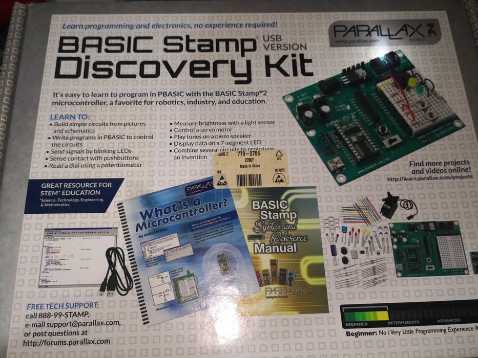 Parallax BASIC Stamp Discovery Kit USB #27807 – Kit Completo