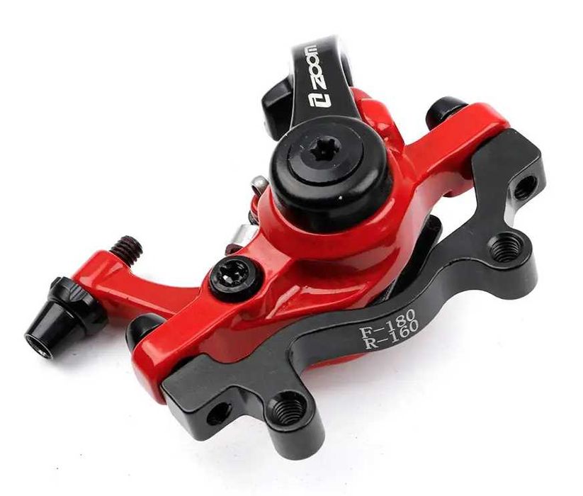 Калипер тормоз ZOOM F180/R160 с двумя активными колодками КРАСНЫ