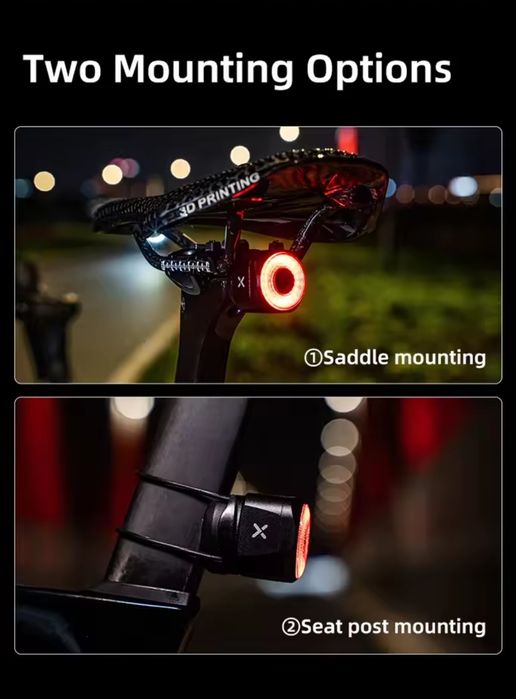 XOSS XR PRO Tylna lampka rowerowa LED z autostopem 360mAh 28g USB-C