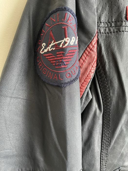 Шкіряна чоловіча  куртка Armani Jeans (роз L