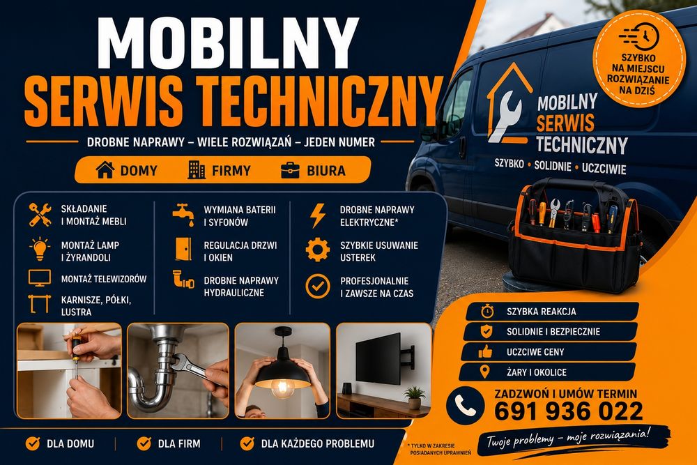 Mobilny Serwis Techniczny | Złota Rączka | Naprawy i Montaż | Żary i okolice
