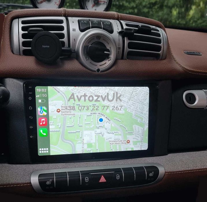 Магнитола SMART Mercedes Benz GPS USB Смарт 2 дин CarPlay Android 16