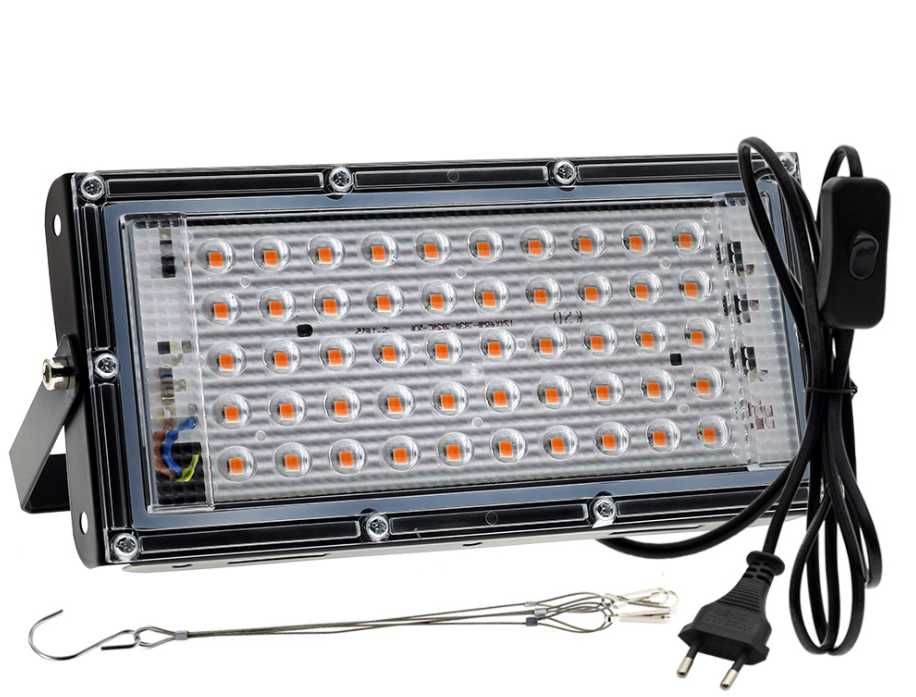 Мощный Фито Ультрафиолетовый прожектор для растений и рассады 50Вт