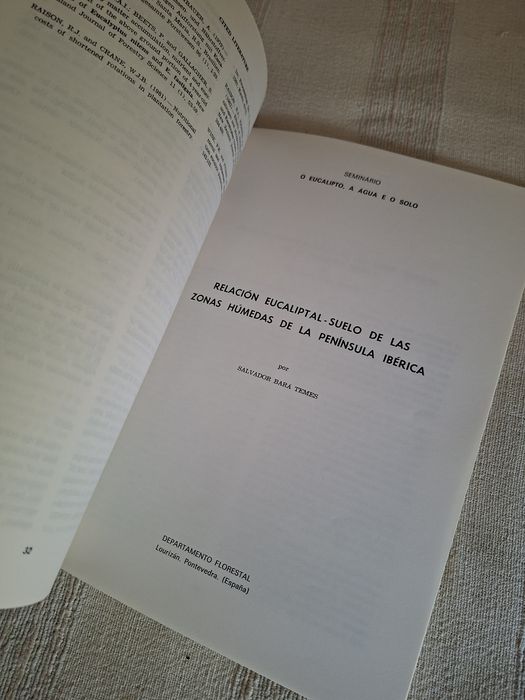Seminário O Eucalipto, a Água e o Solo, livro de  1 9 8 6