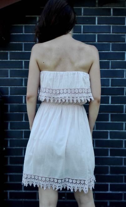 Sukienka hiszpanka boho koronka różowa biała rozmiar uni