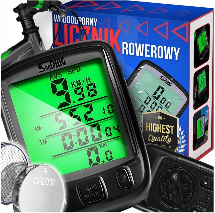 Licznik rowerowy LCD 25 funkcji – wodoodporny z podświetleniem