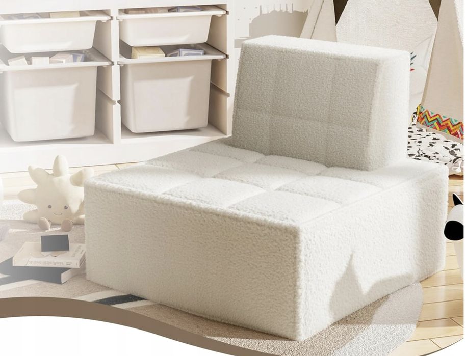 Sofa Sherpa dla dziecka fotel PurrJoys beżowy modułowy kanapa