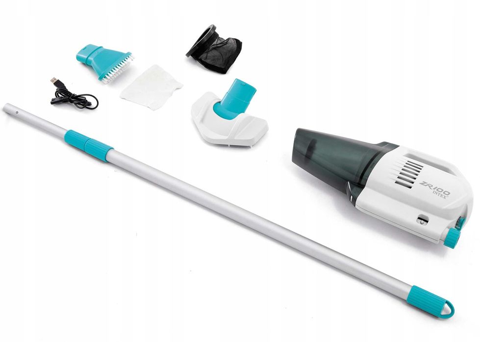 Nowy odkurzacz basenowy Intex – 50 min pracy, 2 końcówki, USB