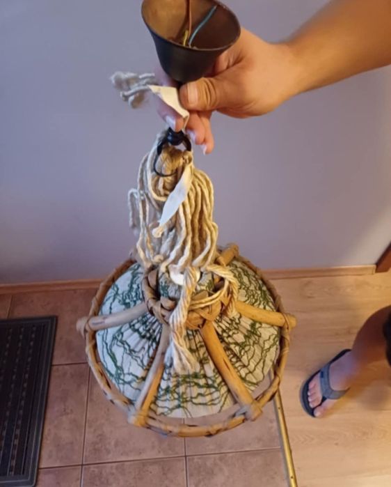 Zyrandol lampa wisząca z bambusa bambusowa starodawna