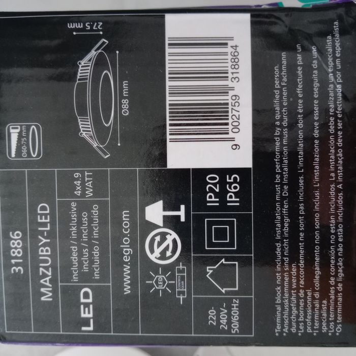 Oprawy wpuszczane oświetleniowe łazienkowe