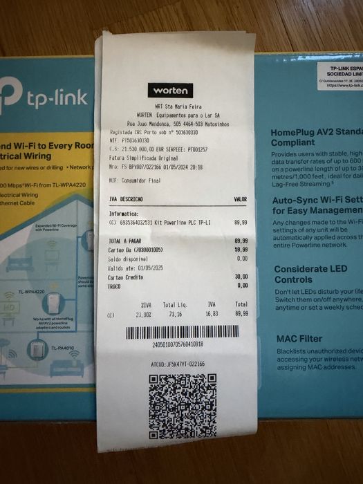 Tp-link powerline Wifi 3 pack kit av600