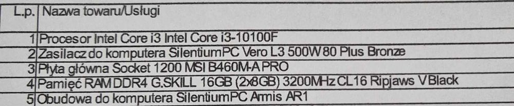 Komputer stacjonarny PC dysk m2 2TB