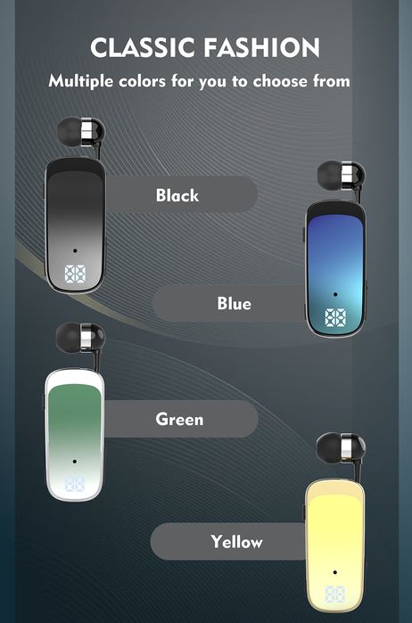 Auriculares Bluetooth com fio retrátil